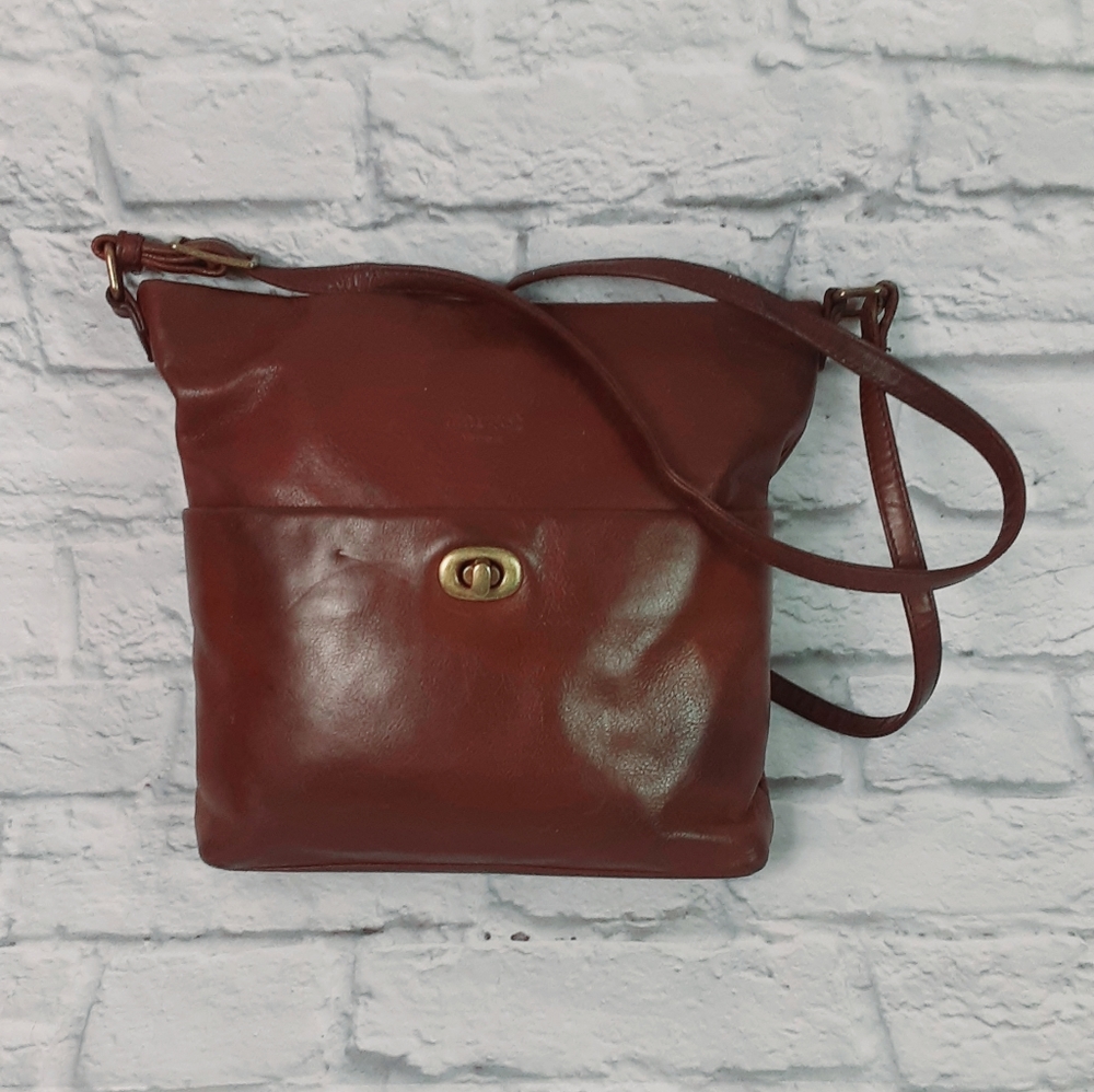 Margot brown, cognac leather crossbody bag